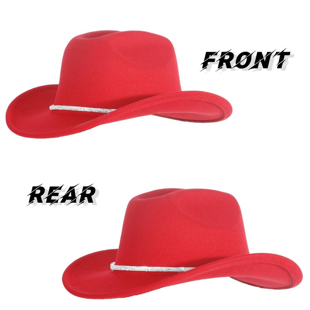 1587 Jerrcheezuna Womens Cowboy Hat Rhinestone Spark Cowgirl Hats Wide Brim View 3